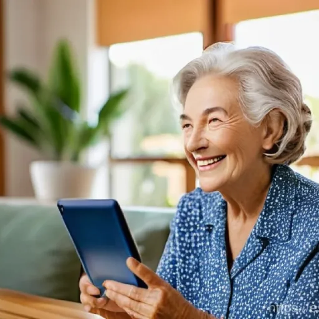 요양병원에서 관리하는 노인 질환 - **Prompt:** A serene and brightly lit common area in a modern senior living facility in Spain. An el...