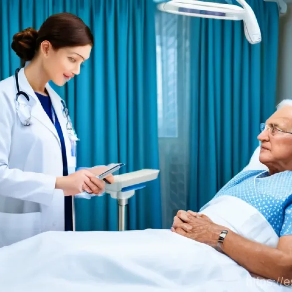 요양병원과 일반 병원 간병 차이 - **Prompt: Hospital Acute Care**
    A highly detailed, realistic image depicting an elderly patient ...