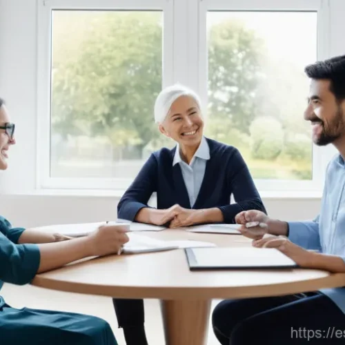 Home 29 요양병원 퇴원 후 관리 프로그램 - **Prompt:** A diverse group of family members (adult children, grandchildren) and healthcare profess...