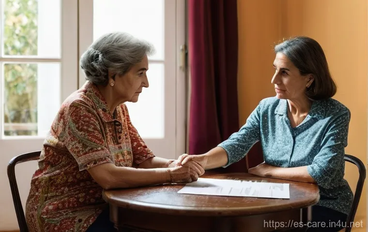 요양병원 입원 보험 청구 방법 - **Prompt:** A heartfelt moment depicting a Spanish family navigating the complexities of elder care....